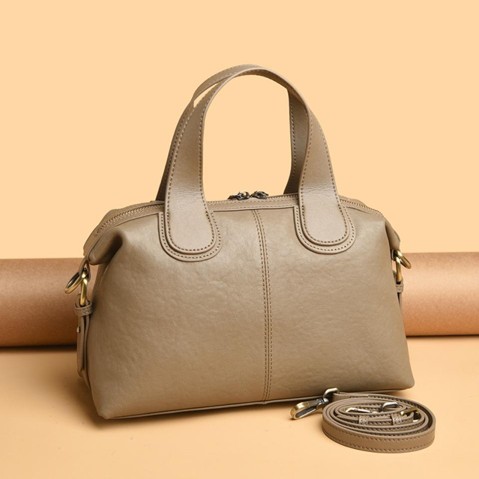 100% Genuine Cowhide Leather Women's Handbag Casual Ladies Tote Bag Shoulder Messenger Bag Female Daily Commute Crossbody Bag