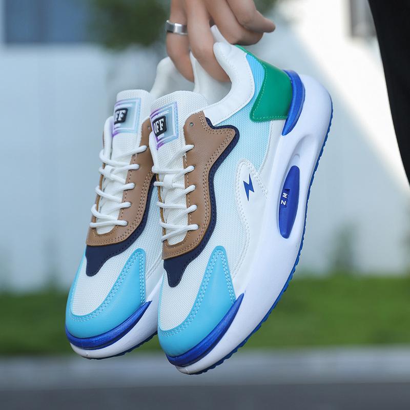 Fliegende gewebte Herrenschuhe atmungsaktives Mesh trendige Sneaker lässige Laufschuhe dicksohlige verschleißfeste Papa-Trendschuhe