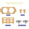 6 Gears Adjustable Pet Bowl Stand Bamboo Double Dog Cat Food Water Bowl Elevated Feeder for Small Medium Large Dogs Cats