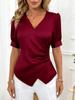 Short Sleeve Oversized Satin Vintage Casual Loose T Shirt Tops Women Summer T-shirt