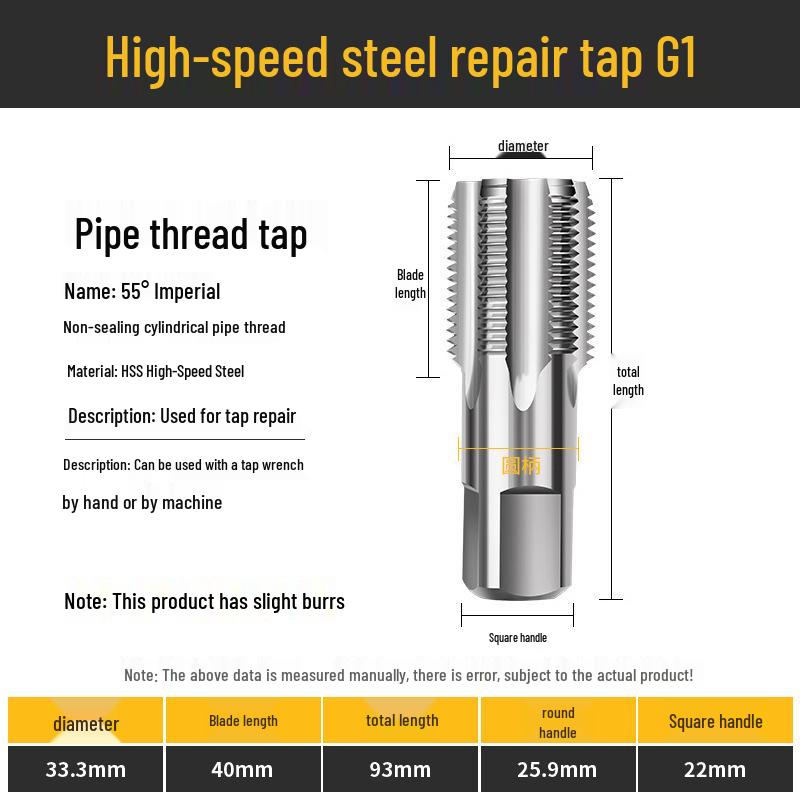 55° Imperial Non-Sealing Cylindrical Pipe Thread Tap/Thread Mill Drilling Bit, 60° US Sizes 2, 3, 4.