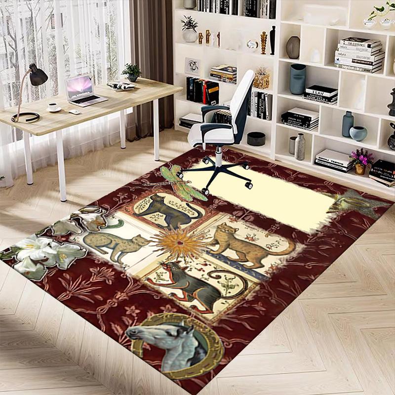 1PC cat flowers Carpet Office Rug Mat Home Decor Area Carpet Festival Gift Office desk chair carpet Longlasting Material