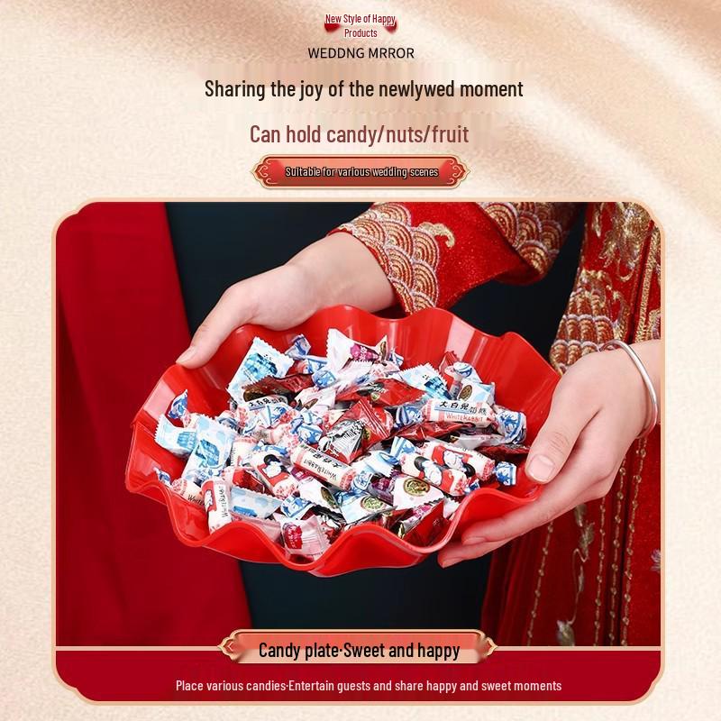 Neuankömmling: Roter Süßigkeitsteller Ornament für Hochzeit & Verlobung - Perfekt für Wohnzimmerdekoration