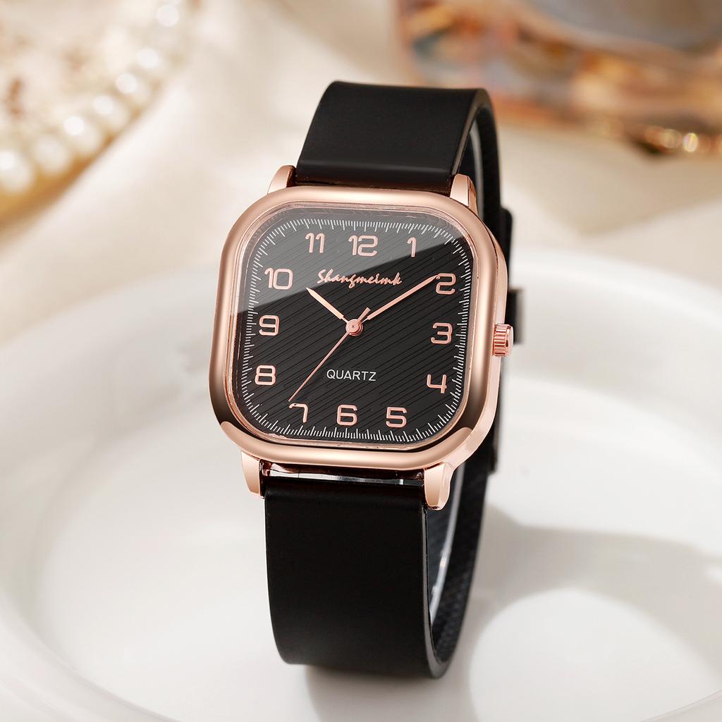 Women Square Watches Casual Silicone Strap Quartz Watch for Girls Clock