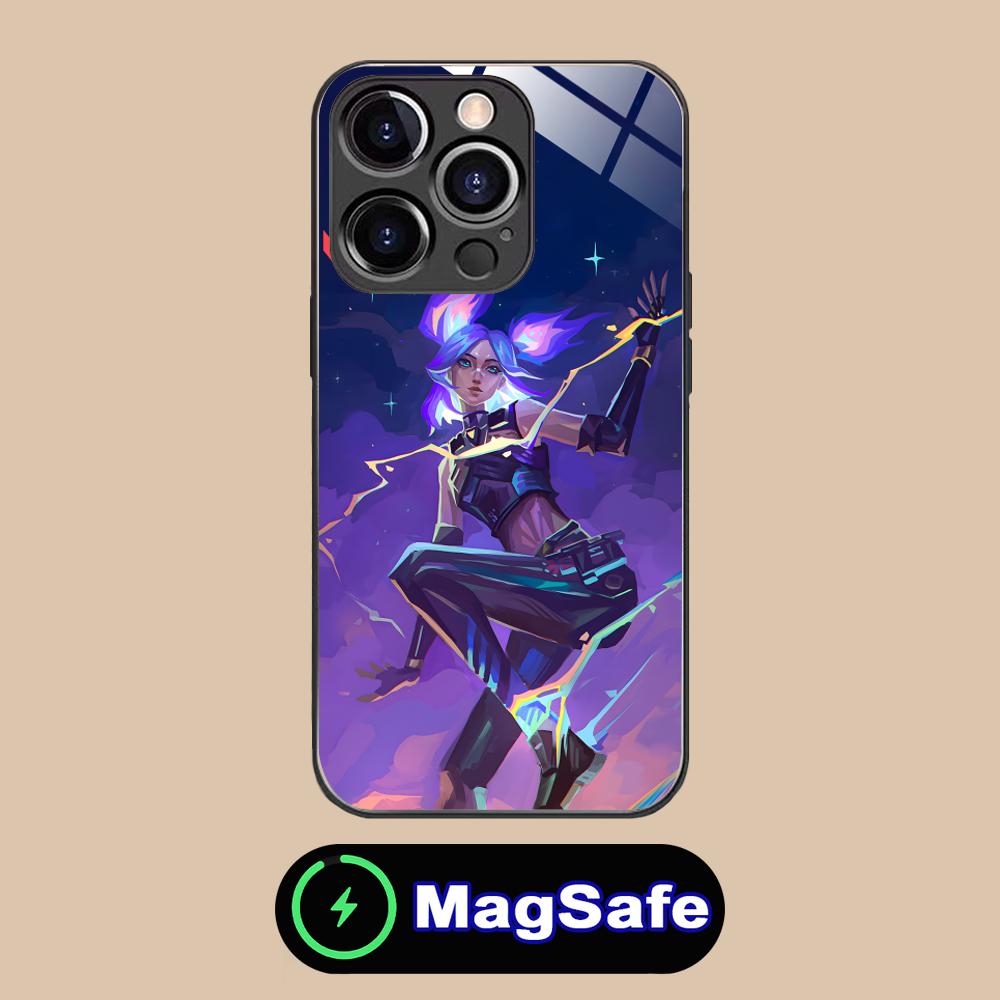 Valorant Neon Mobile Phone Case for iPhone 16 15 14 13 12 11 Pro Max Plus Mini MagSafe Glass Colour Protective Luxury Smartphone