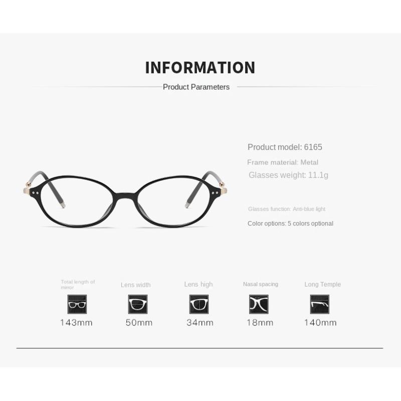 Korean Style Small Oval Frame Reading Glasses Women Artistic Temperament Anti Blue Light Presbyopia Eyeglasses with Diopter+4.0