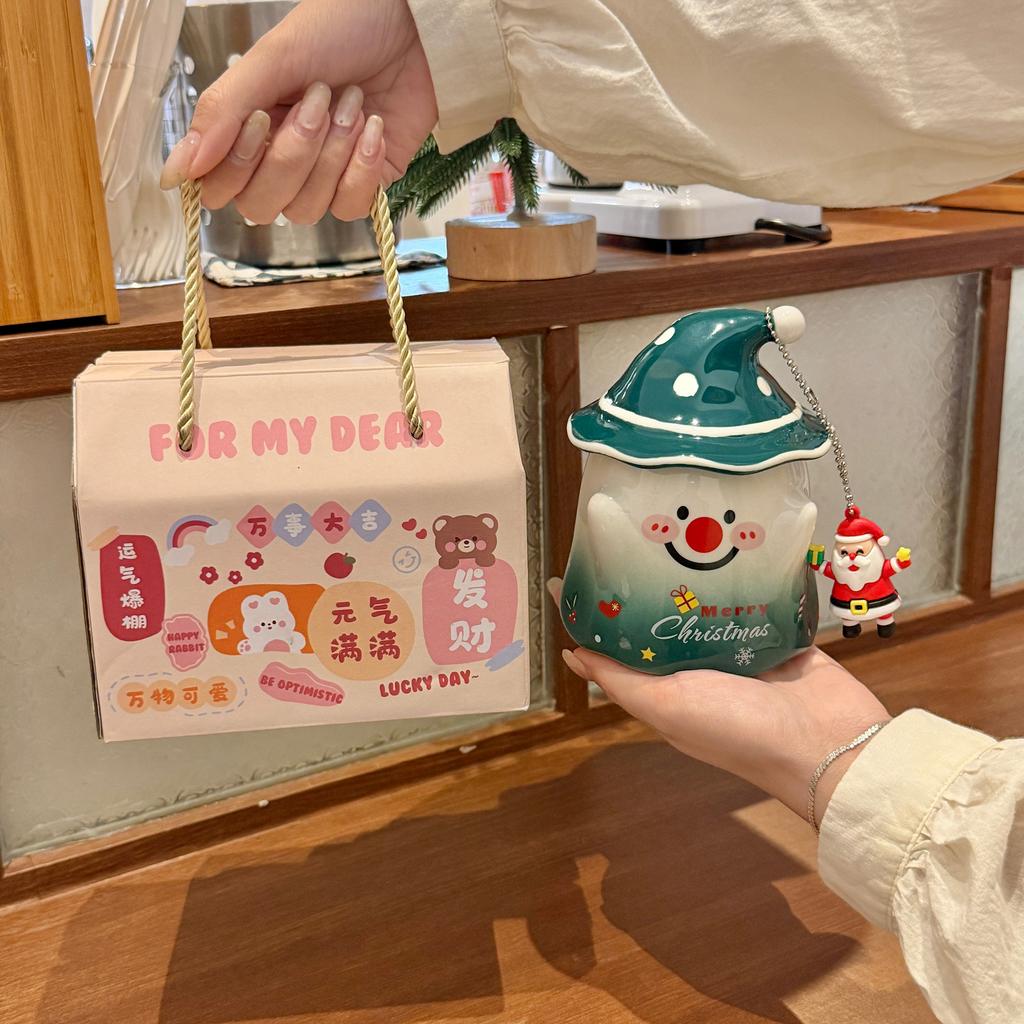 Christmas Gift, High-value Santa Claus Mug, Cute Ceramic Cup, Gift Water Cup for Girls