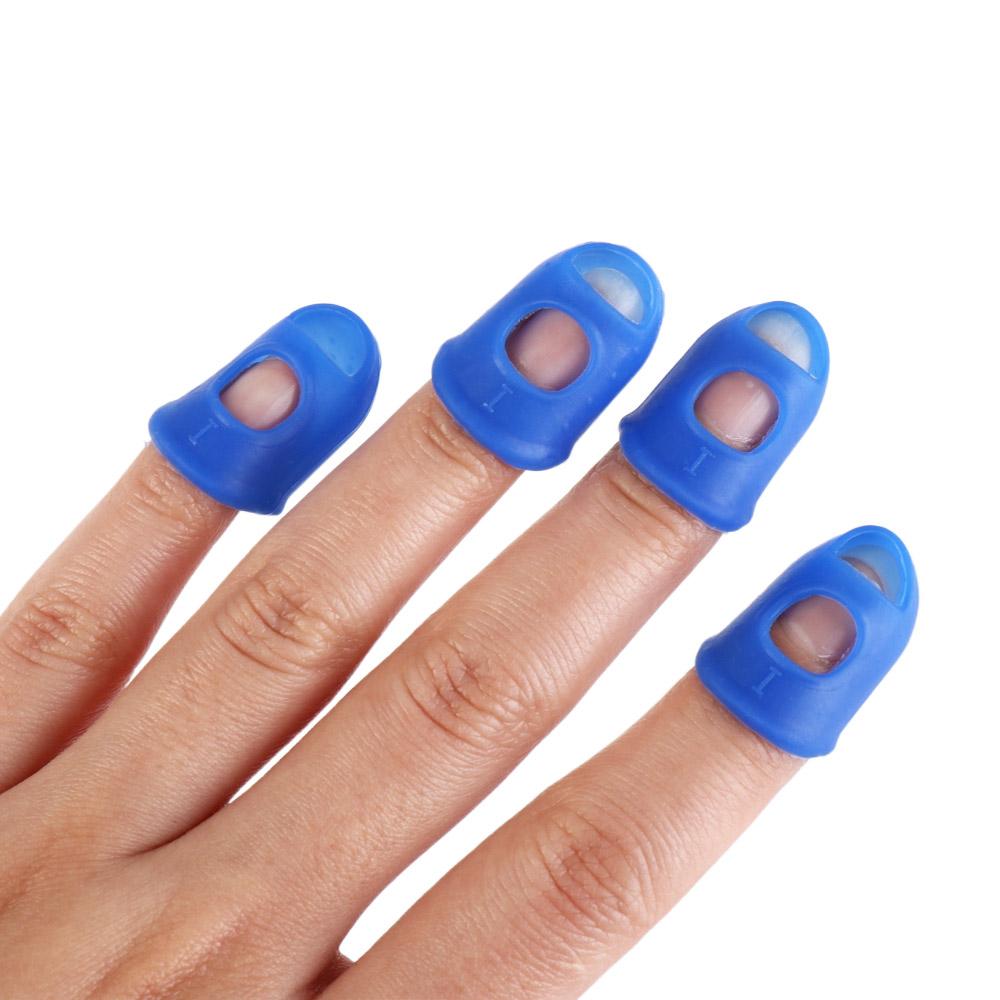 4pcs/set Rubber Thimble Silicone Finger Guards Non-Slip Guitar Fingertip Protectors Simple   Unisex