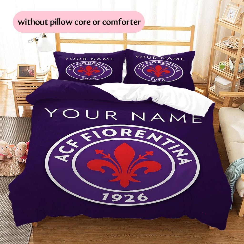 Custom Name,ACF Fiorentina Pattern Bedding Home Decoration Birthday Gift ( 1 Duvet Cover + 2 Pillowcase, Without Core),fan Merchandise.