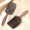 Boar Bristles Vented Paddle Brush Scalp Massage Hair Comb with Long Handle Blow