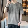 Men's Summer Short-sleeved T-shirt Round Neck Half-sleeved Bottoming Shirt Printed Plus Size Men's M-8XL