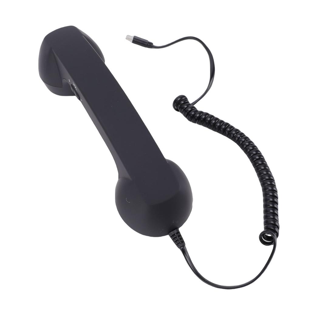 Retro-Telefonhörer mit Lautstärkeregelung, ergonomisch, Typ-C-Kabel, Telefonhörer-Empfänger für Mobiltelefon-Videoanrufe