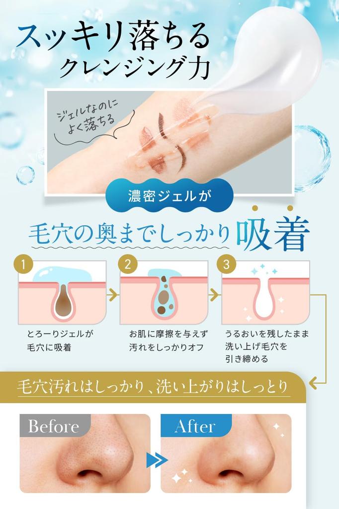 NANOA Cleansing Gel, Doctor-Recommended, Human Stem Cell Exosome, Makeup Remover, No Double Cleansing Needed, Jojoba Oil, Argan Oil, Pore Care, Additi