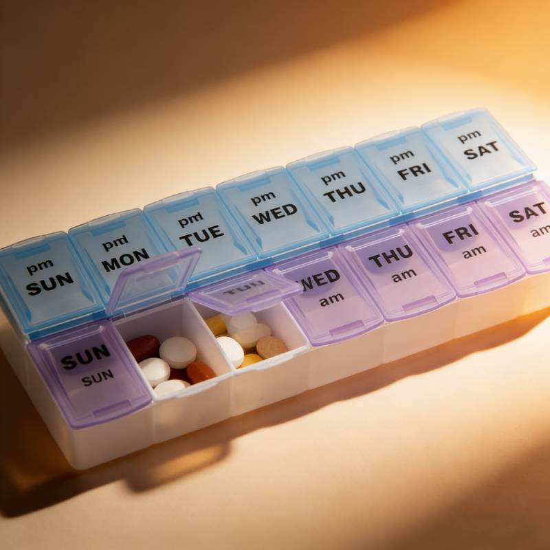Modern Simplified Plastic Pill Box With Sealed Lids And Multigrid Storage For Daily Medication