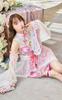 Cosplay Festival Hinamatsuri Dolls Dress Cherry Blossom Blue Pink Blue Veil Lace Costume Disguise Marie Moon 8 Piece Set 10227 [Malymoon] Doll's