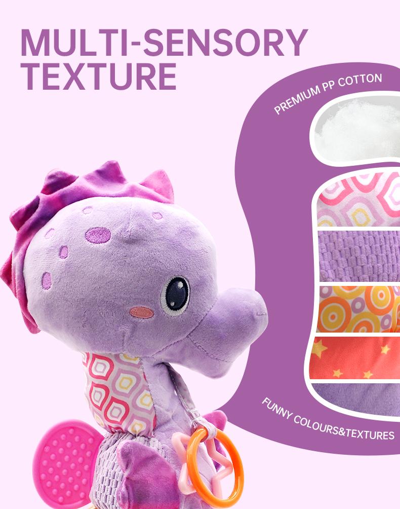 Baby Rattles Toys Infant Musical Stuffed Animals Soft Toy with Bright Colors Crinkle Sound Paper Newborn Toys for 0 12 Months