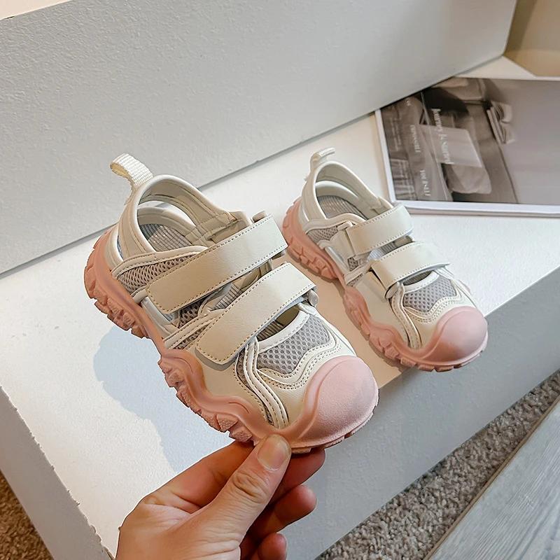 Children's Summer Sports Sandals Patchwork Versatile Boys School Causal Cut-outs Running Shoes Fashion Kids Girls Mesh Sandals