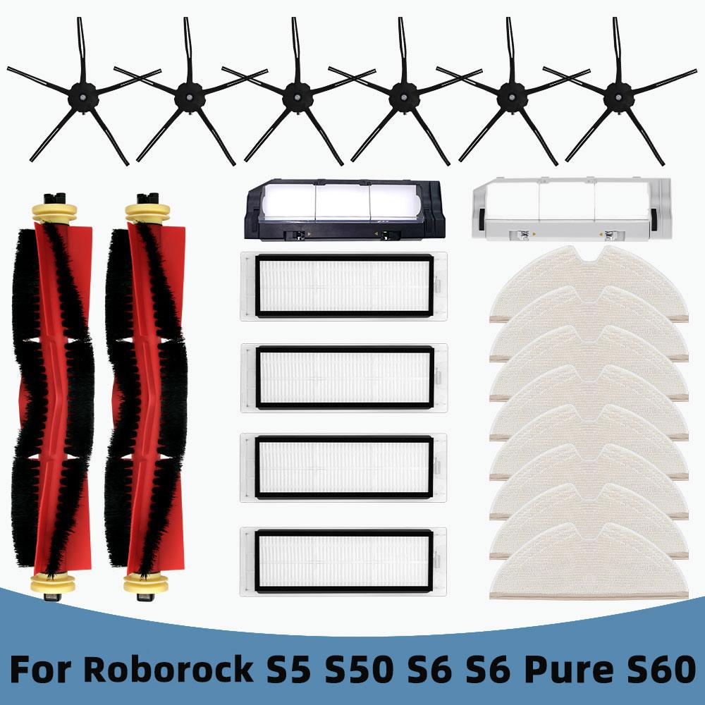 Kompatibel für Roborock S5 S50 S51 S55 S6 S60 E4 E5 Roboterstaubsauger Zubehör HEPA Filter Mopptuch Haupt- Seitenbürste Ersatzteile