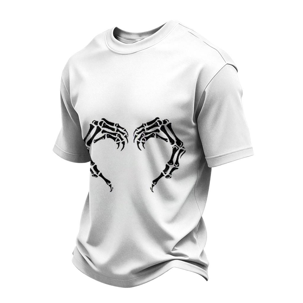 Men's Casual Halloween Print Short Sleeve T-Shirt Lightweight Breathable Round Neck Top for Everyday Wear and Seasonal Events