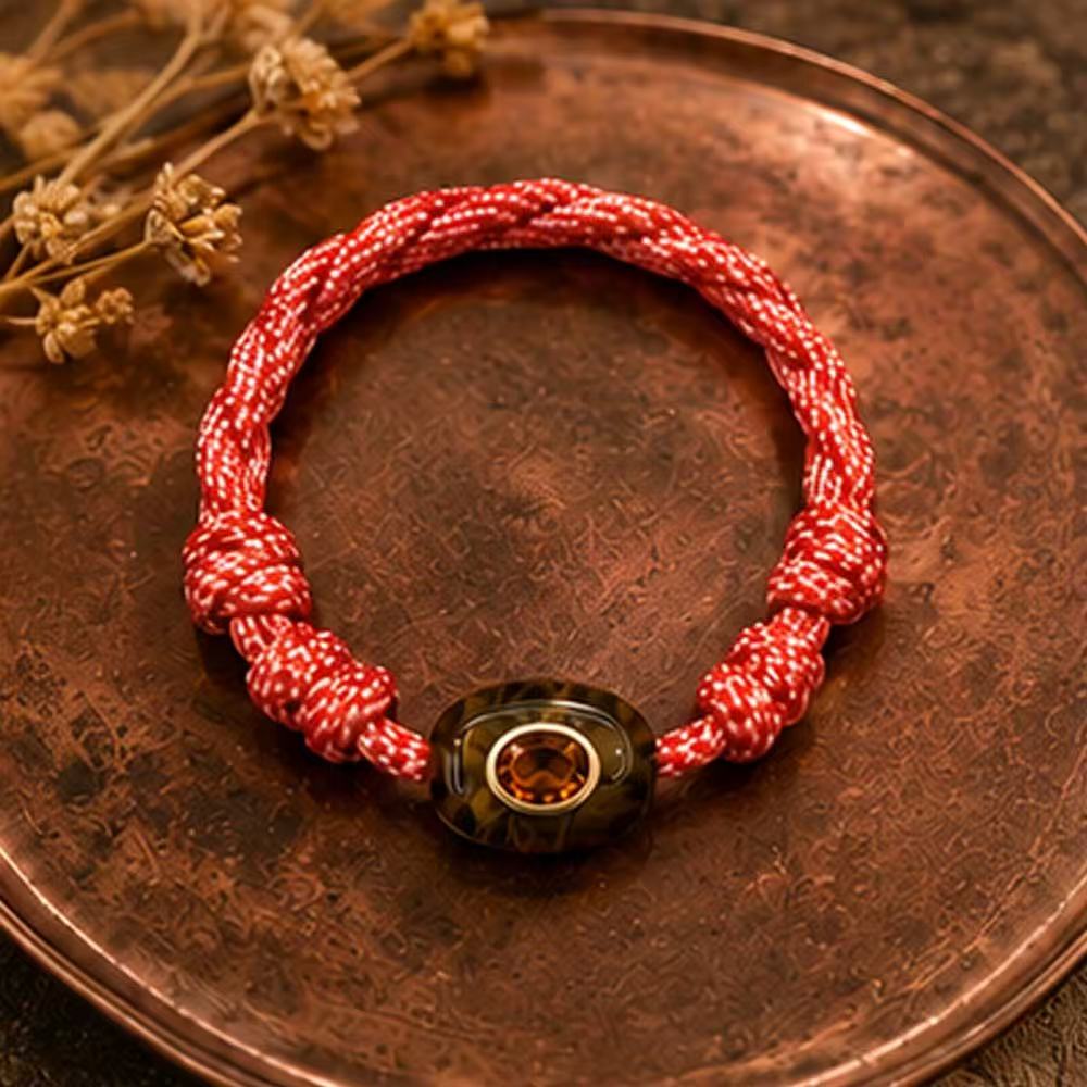 European and American Natural Stone Devil's Eye Colorful Braided Adjustable Bracelet Dopamine Series Trendy Lucky Charm 2026 New