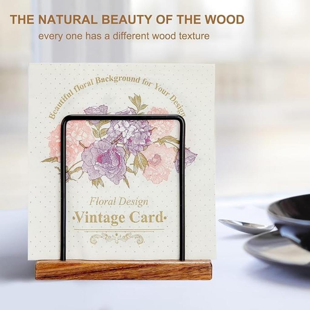 Servilletero de pie con alambre metálico para decoración de mesa, cocina y comedor.