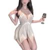 Mesh sex underwear butterfly large size pure desire backless temptation mesh perspective suspender nightdress uniform set