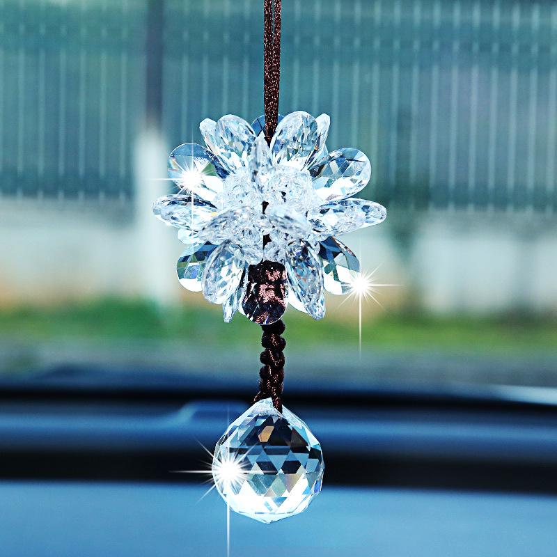 Korean Crystal Car Pendants: Elegant Ornaments for Rearview Mirrors