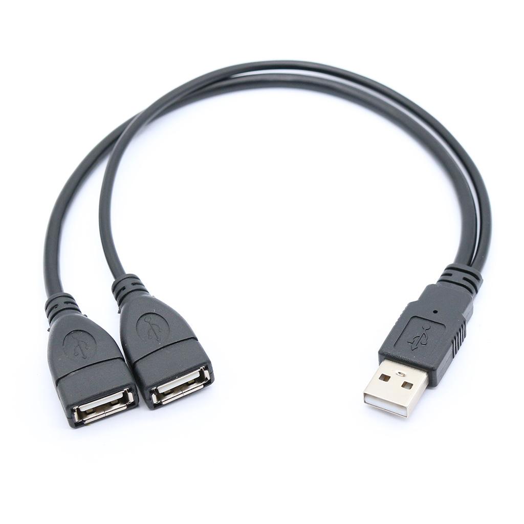 High Efficicency Data Transmission Cable 30cm Length USB Splitter Y Cable for Computer Laptop Digtal Products