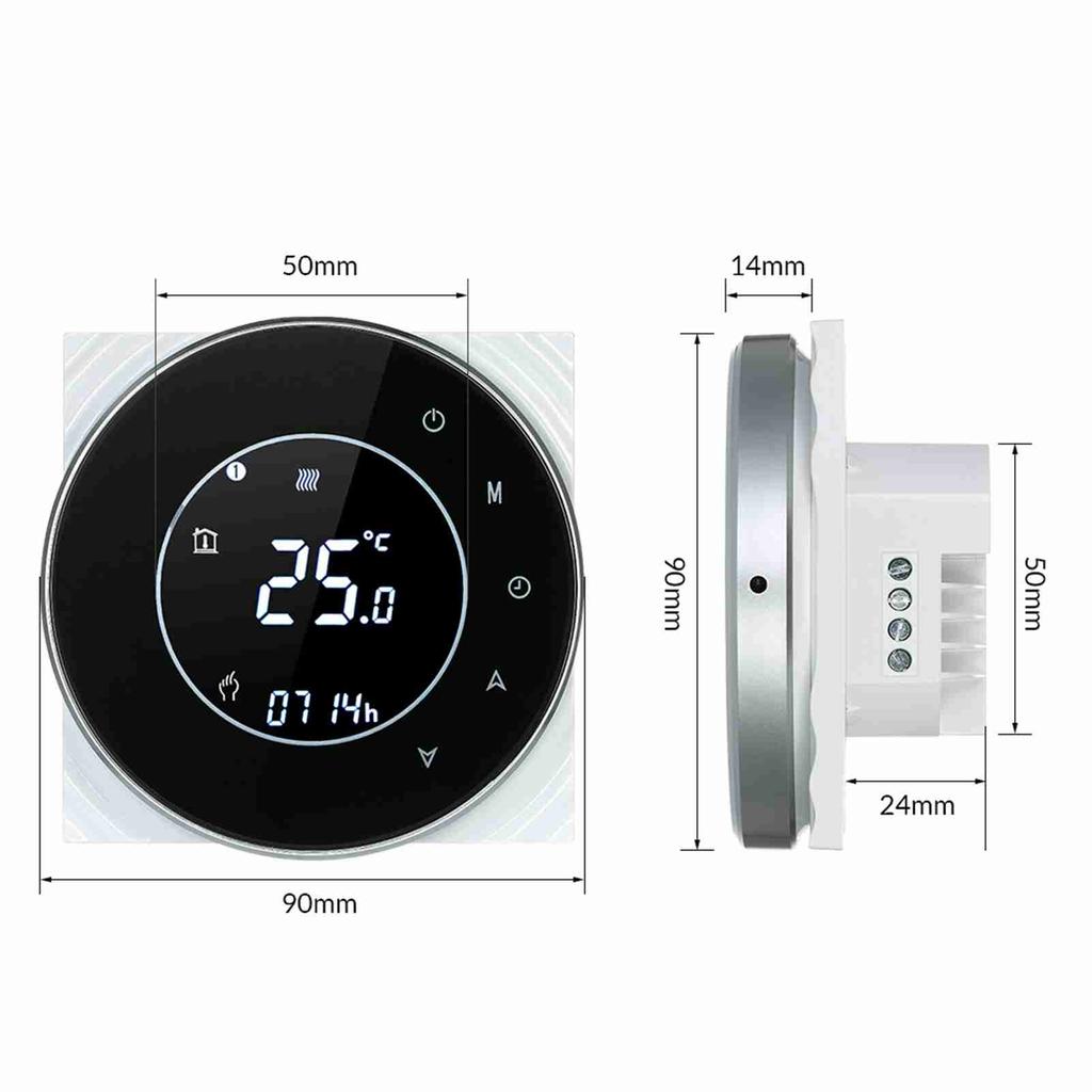 Programmable Gas Boiler Heating Thermostat Boiler Heating Temperature Controller LCD Touchscreen with Backlight Voice