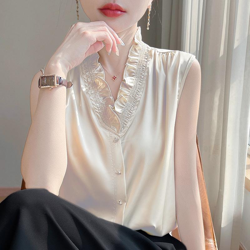 Summer New Style Fashionable Versatile Earring Vest Shirt Women's Tops