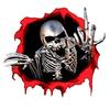 JX-SHOPPU Skull Sticker Emblem Popping Skull Realistic Seal Skull Dress Up Car Supplies Car Supplies Breaking Through Skull Sticker