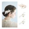 3-Piece Flower Hairpin Set with Pearl Accents - Elegant Hair Accessories for Weddings, Parties, and Special Occasions (White)
