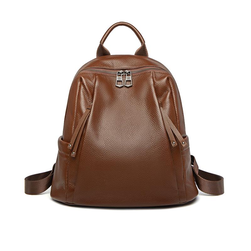 New Full Leather Genuine Leather Women's Luxury Brand Fashion Large Travel Designer Need Backpack