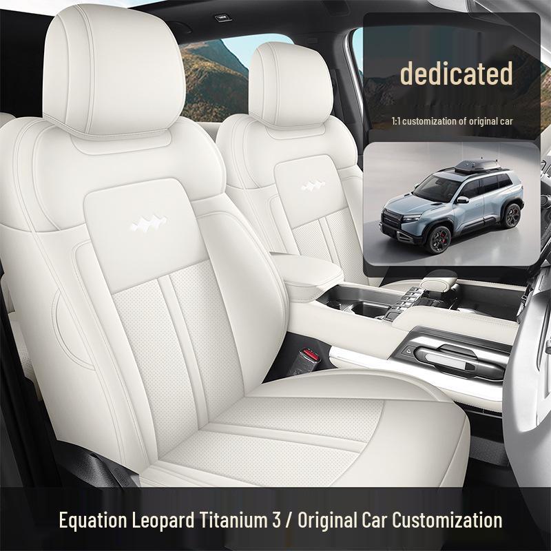 Equation Leopard Titanium 3 Full Leather Breathable Car Seat Cover for All Seasons