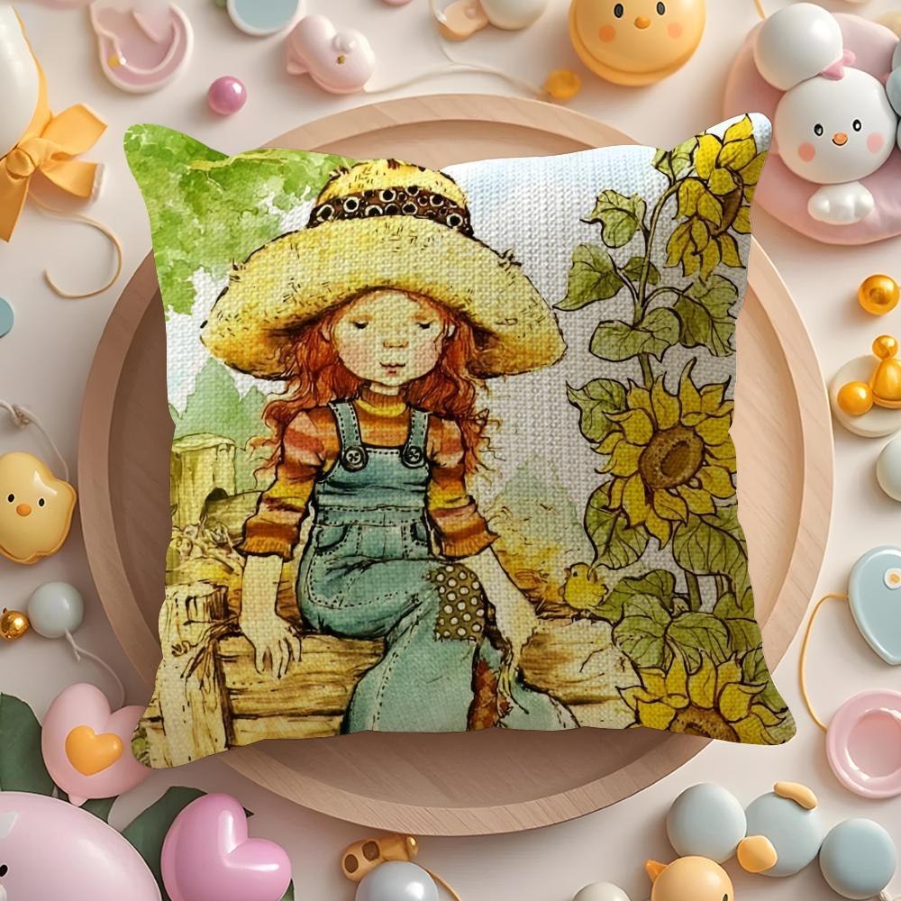 Sweet Anime Baby S-Sarah Kay Pillow Case Sofa Living Room Bedroom Headboard Backrest Cushion Square Cushion