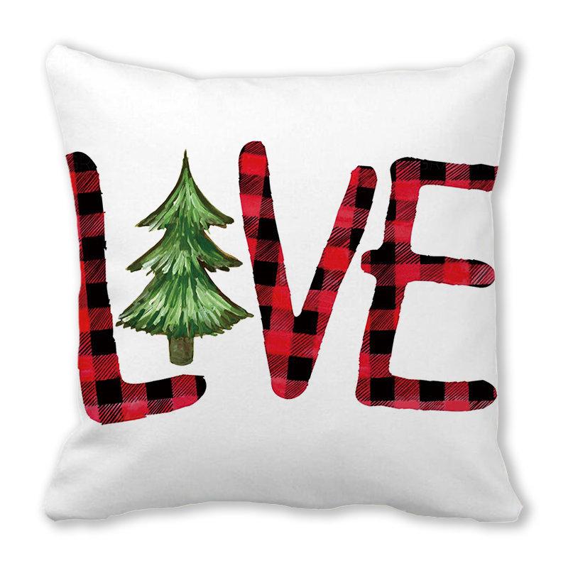 Christmas Decoration Christmas Tree Print Pattern Cushion Cover Home Living Room Sofa Decoration Pillow Pillow Cover 45x45cm