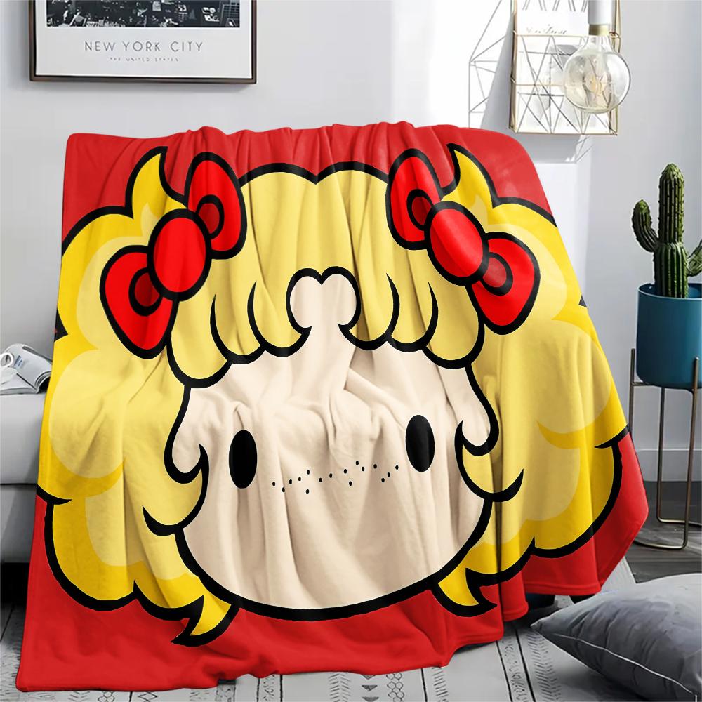 1PC Candy Candy Print Flannel Blanket, High quality All Seasons, Home Decor, Warmth and Comfort, Perfect for Christmas Gifts