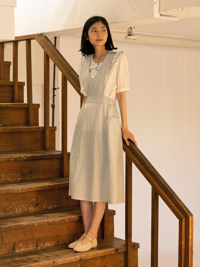 Vincent Navy Mallorca Overall Dress_Gray