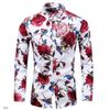 Camisas de Manga Larga con Estampado Floral para Hombre Cárdigan Casual Botón Nuevo Moda Festiva Camisas