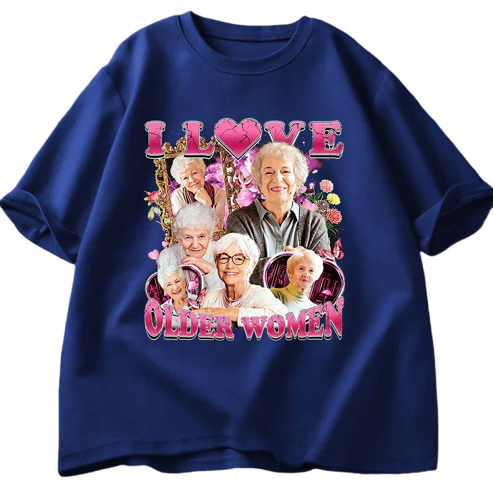 I Love Elderly Womens Fun Meme Tshirt 2026 Summer Mens Womens Casual Cotton Fashion Humorous Oversized Tshirt Street Wear
