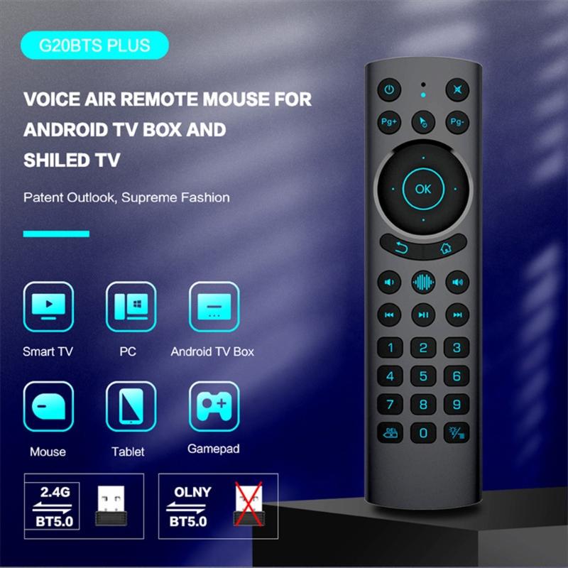 G20BTS Plus Air Mouse Gyroscope Learning 2.4g BT5.0 Backlit for Smart Voice Wireless Remote Control for Android TV Box