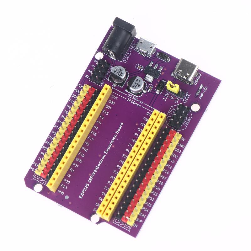 Esp32/Esp32-S Development Extension Board 38-Pin With Triple Power Input (Type-C/Micro Usb/Dc) For Stable Diy Applications
