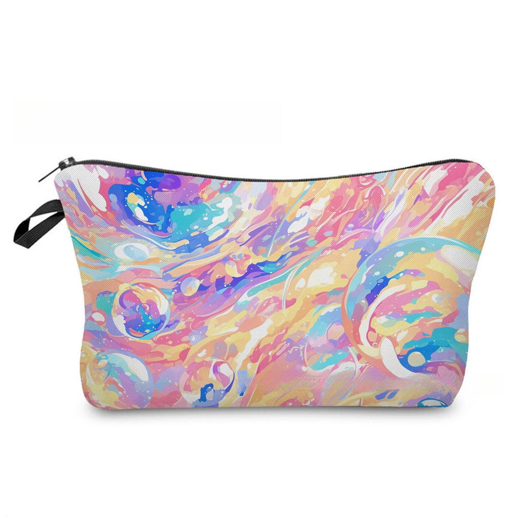 Women Abstract lines Print Cosmetic Bag Toiletries Organize Travel Storage Case 6858