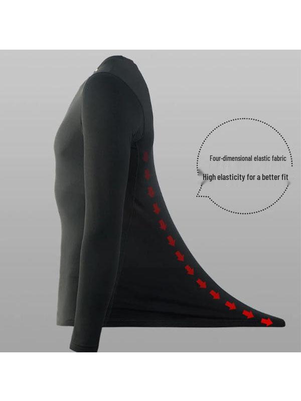 Men's Long Sleeve Quick-Dry Compression Top for Running and Fitness, Warm Base Layer for Spring and Autumn Climbing