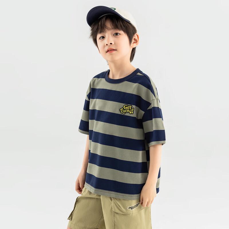 Duoduoja Boy's Lightweight Striped Short Sleeve T-Shirt