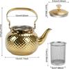 Gehämmerter Teekessel, Edelstahl Tee-/Kaffeekanne Teekanne für losen Tee, Milch, Kaffee, 1,2 l Teekanne mit Sieb Küchenbedarf, Outdoor
