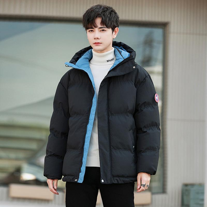 

Зимняя повседневная куртка для пары, хлопковое утепленное пальто для мужчин и женщин с одинаковой свободной курткой с капюшоном 5XL чёрный