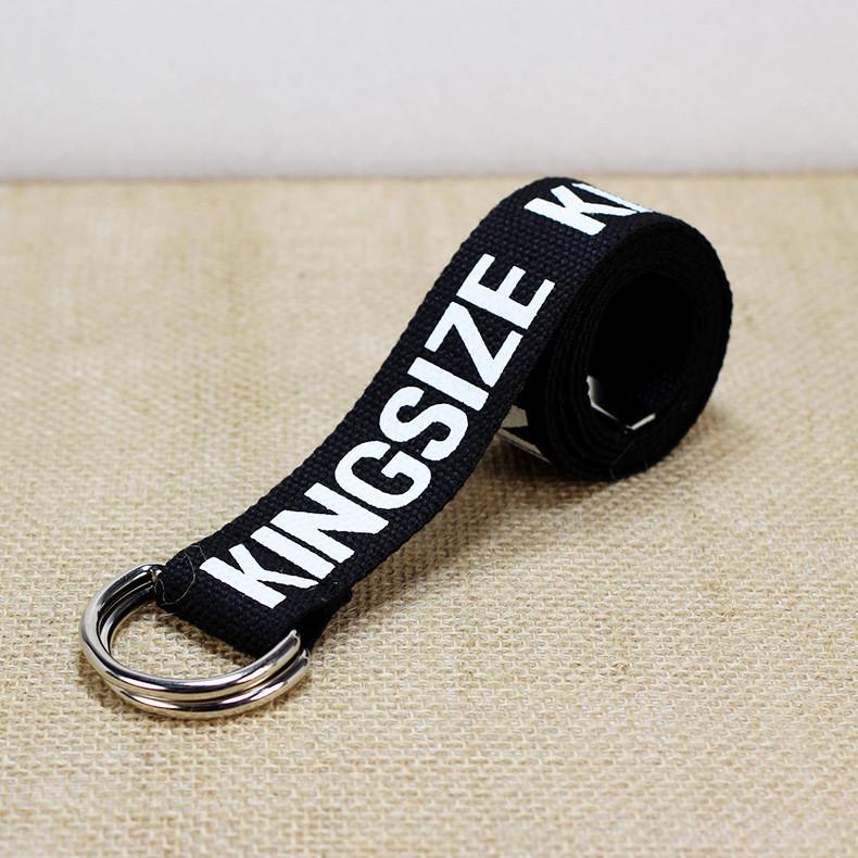 Fashionable Letter Printed Double Buckle Design Women Canvas Belt For Casual Fashion
