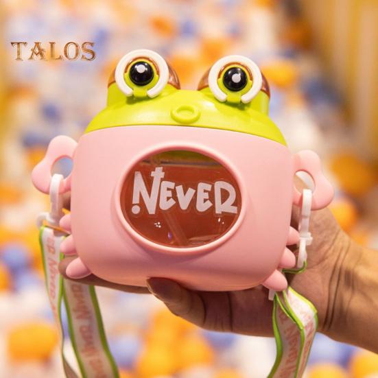 Dziecięca butelka na wodę Krab ze słomką i paskiem, kreskówkowy kubek do picia, dzbanek dla chłopców i dziewczynek, pojemność 600 ml, butelka na wodę do aktywności na świeżym powietrzu i do szkoły