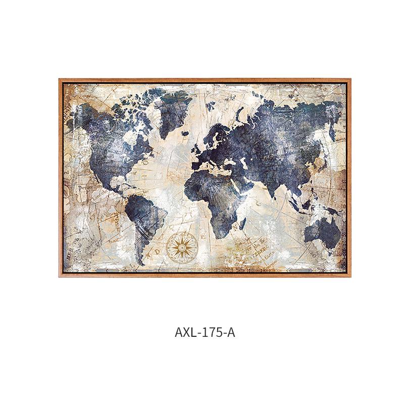 

Nordic Black & White Abstract Map Wall Art for Office or Sofa Decor 6 Color Frames - Specify Color to Customer Service
